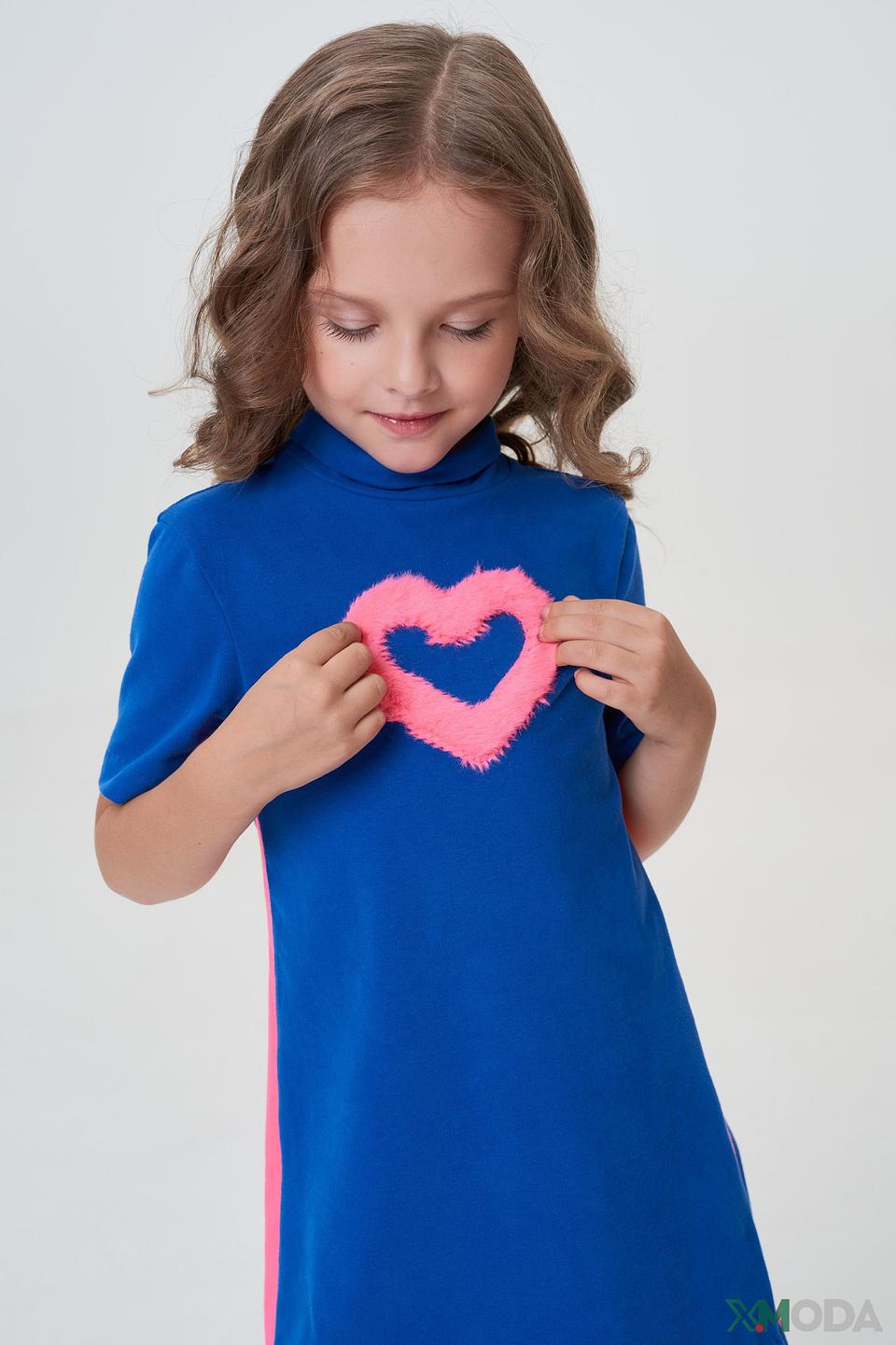 Платье Choupette с сердцем синее