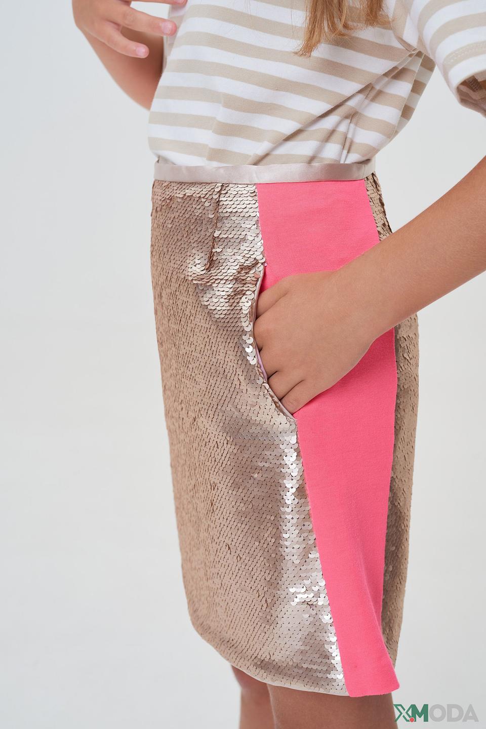 Юбка Choupette с пайетками и розовой вставкой