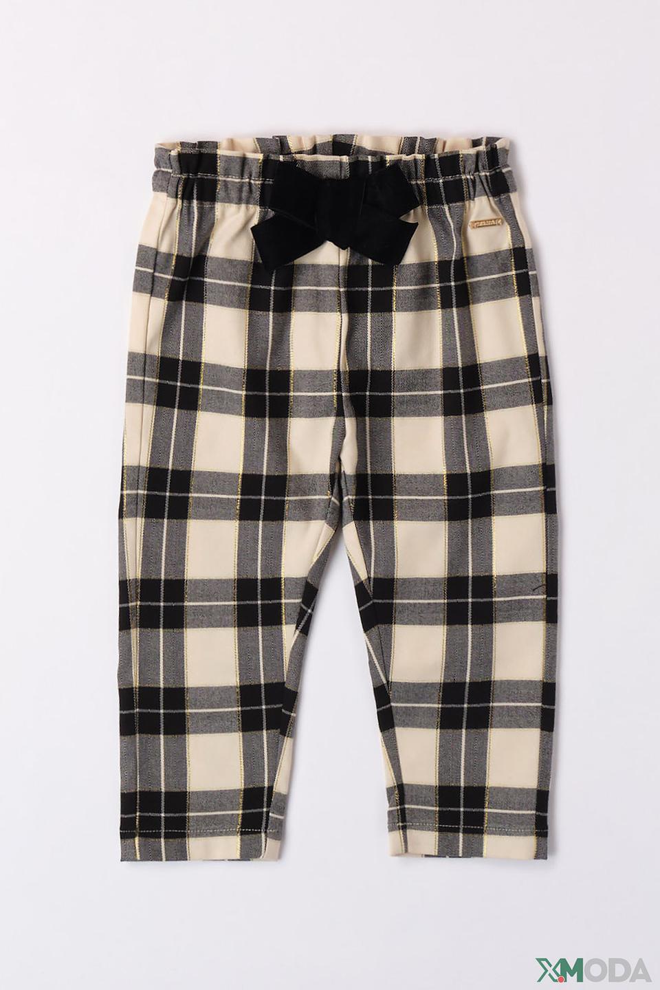 Джинсы Sarabanda в клетку с бантом