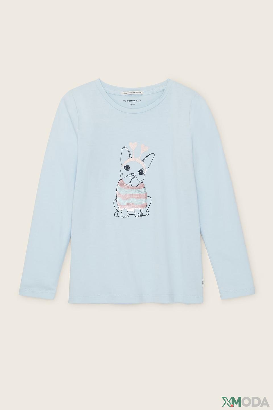 Джемпер Tom Tailor с щенком голубой