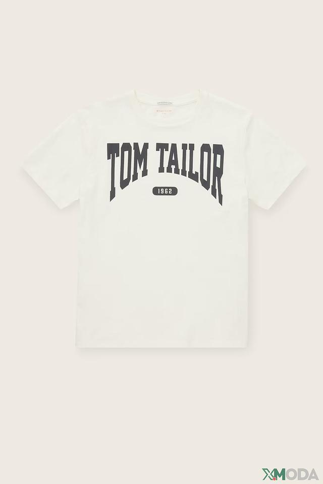 Футболка Tom Tailor белая с логотипом