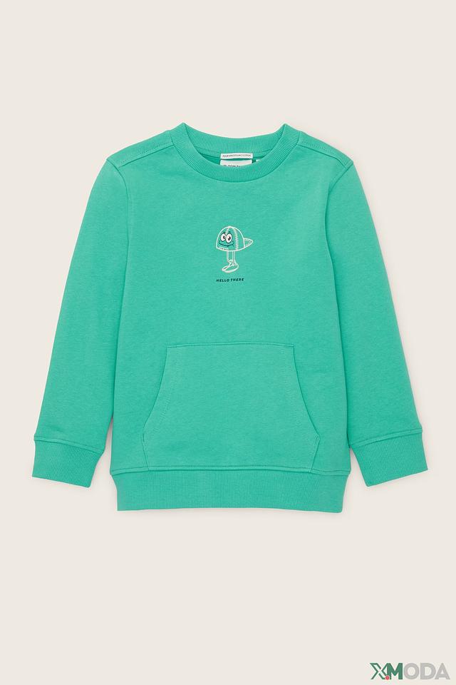 Свитшот Tom Tailor зелёный с принтом