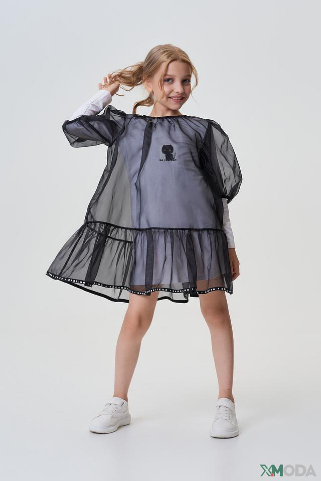 Платье Choupette с оборками серое