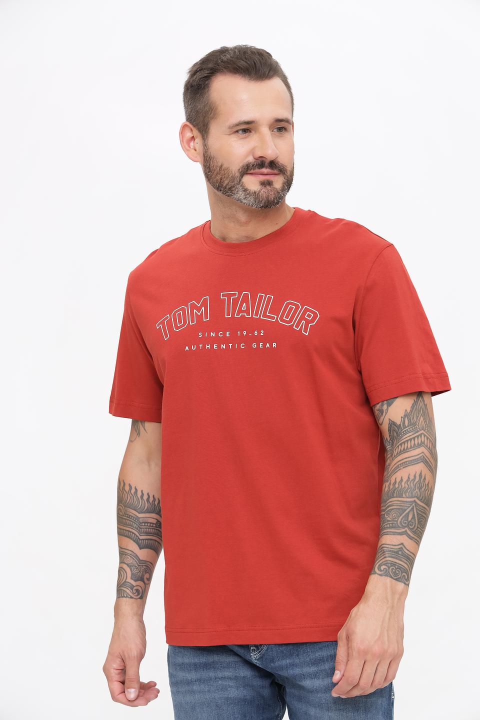 Футболка Tom Tailor рыжая с логотипом