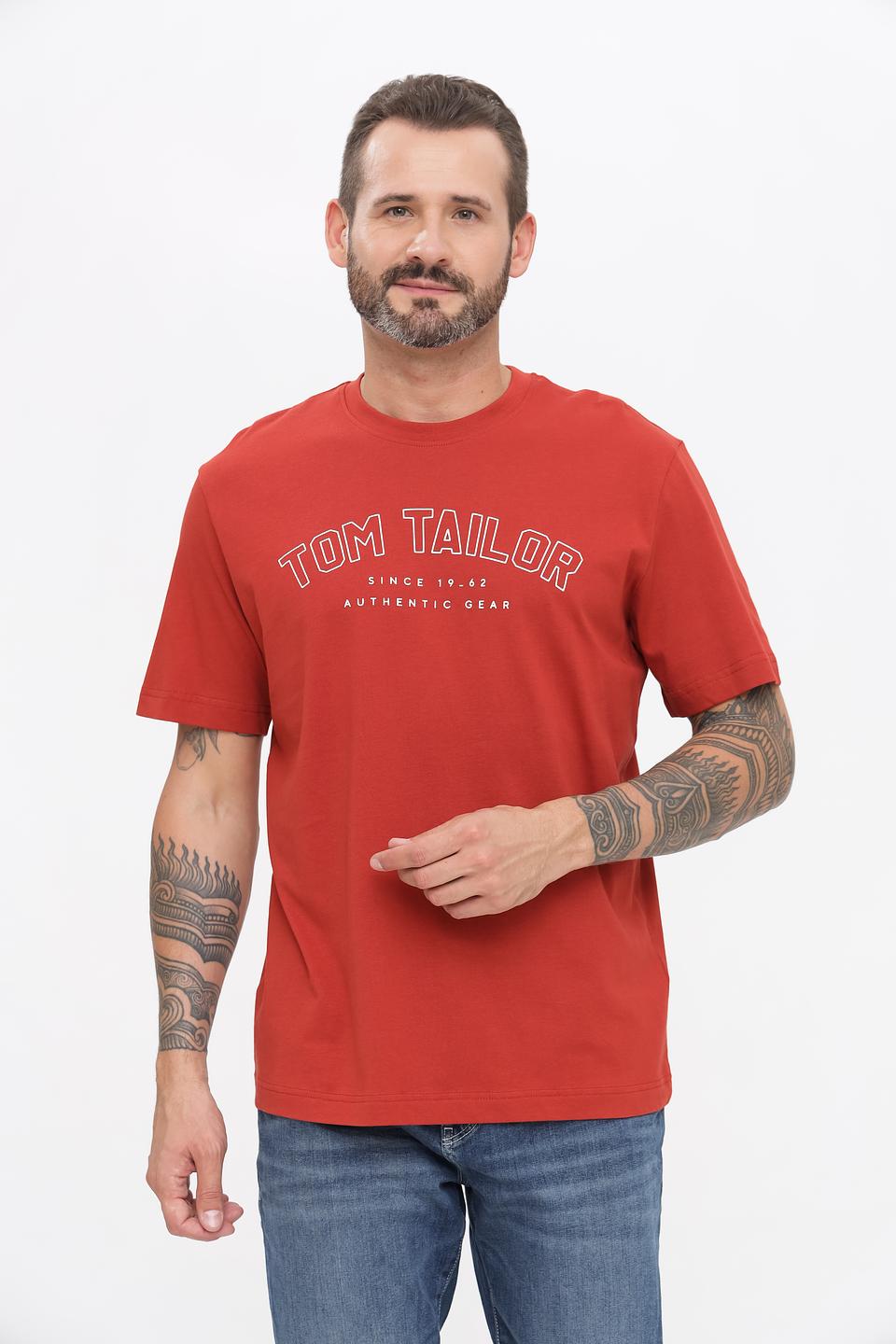 Футболка Tom Tailor рыжая с логотипом