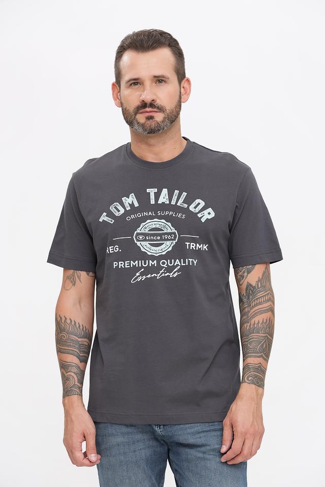 Футболка Tom Tailor серая с логотипом