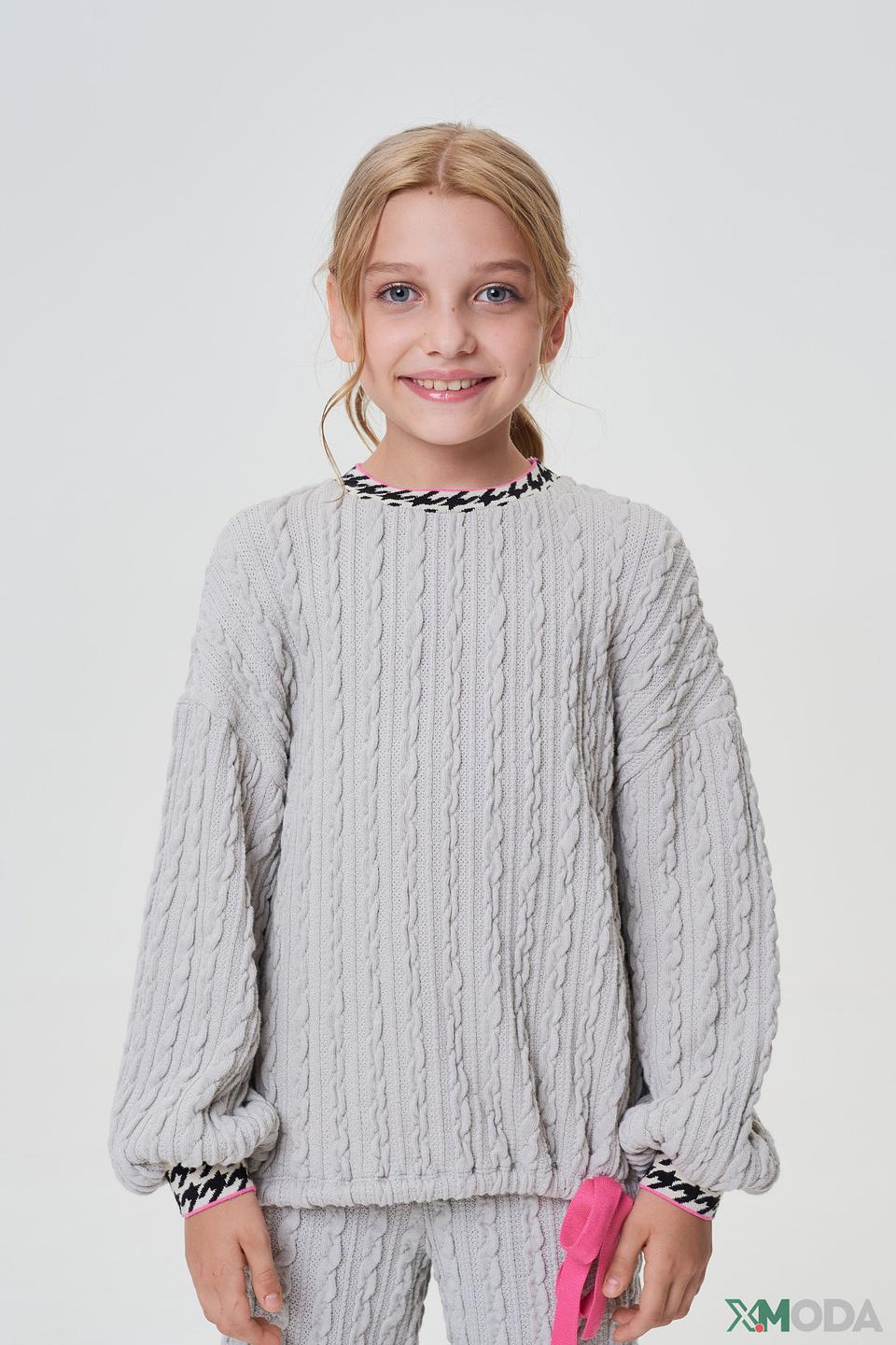 Джемпер Choupette серый с косами