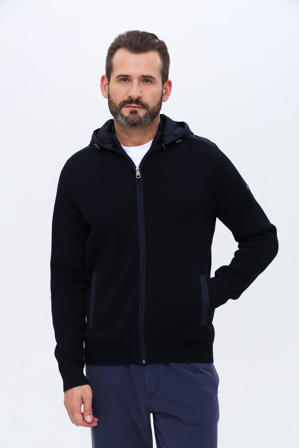 Кардиган Bugatti с капюшоном чёрный