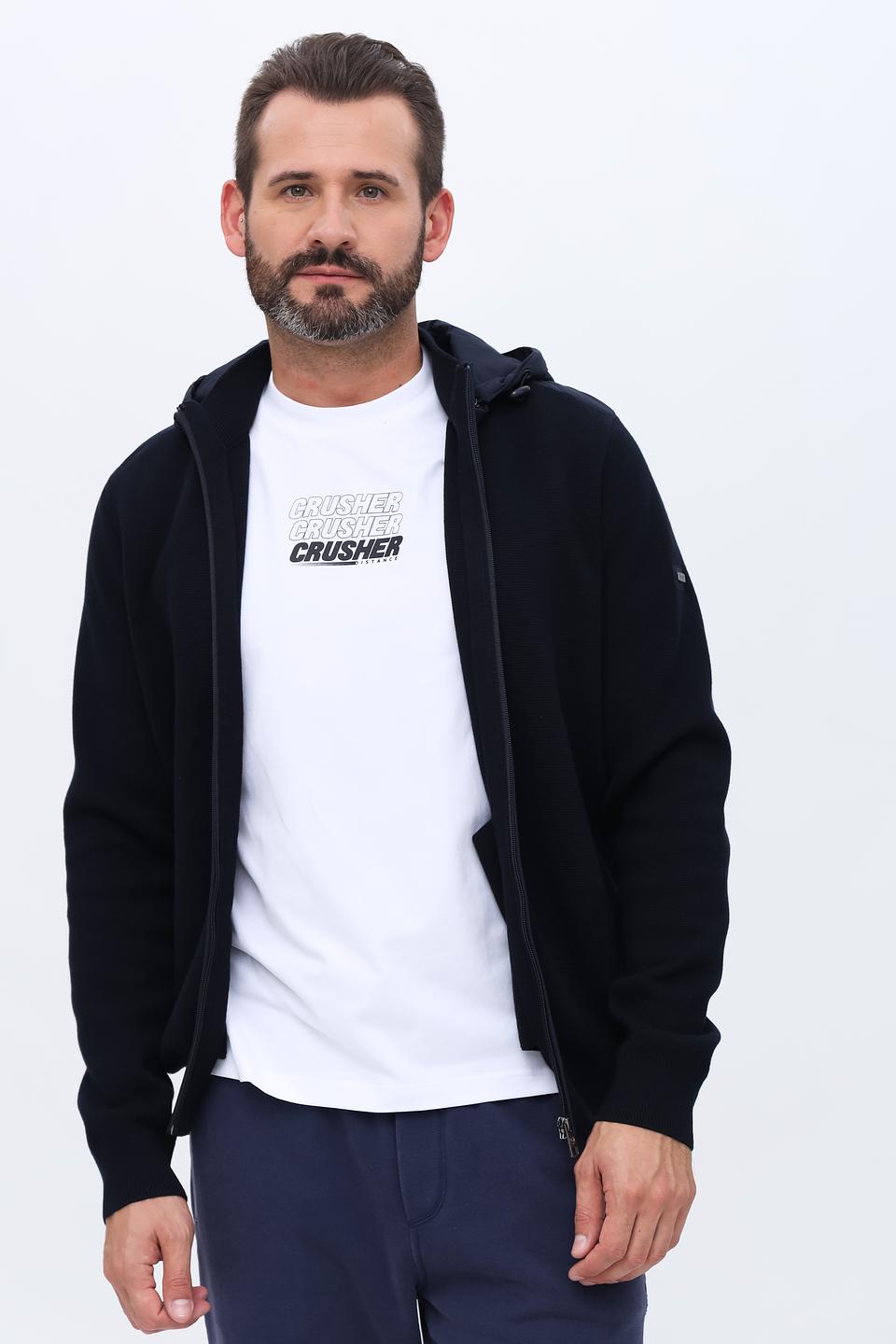 Кардиган Bugatti с капюшоном чёрный