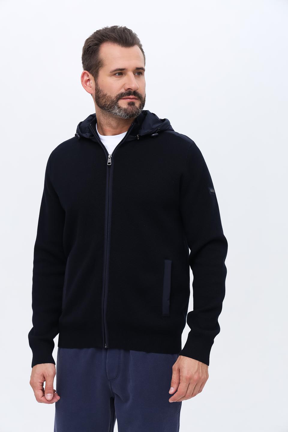 Кардиган Bugatti с капюшоном чёрный