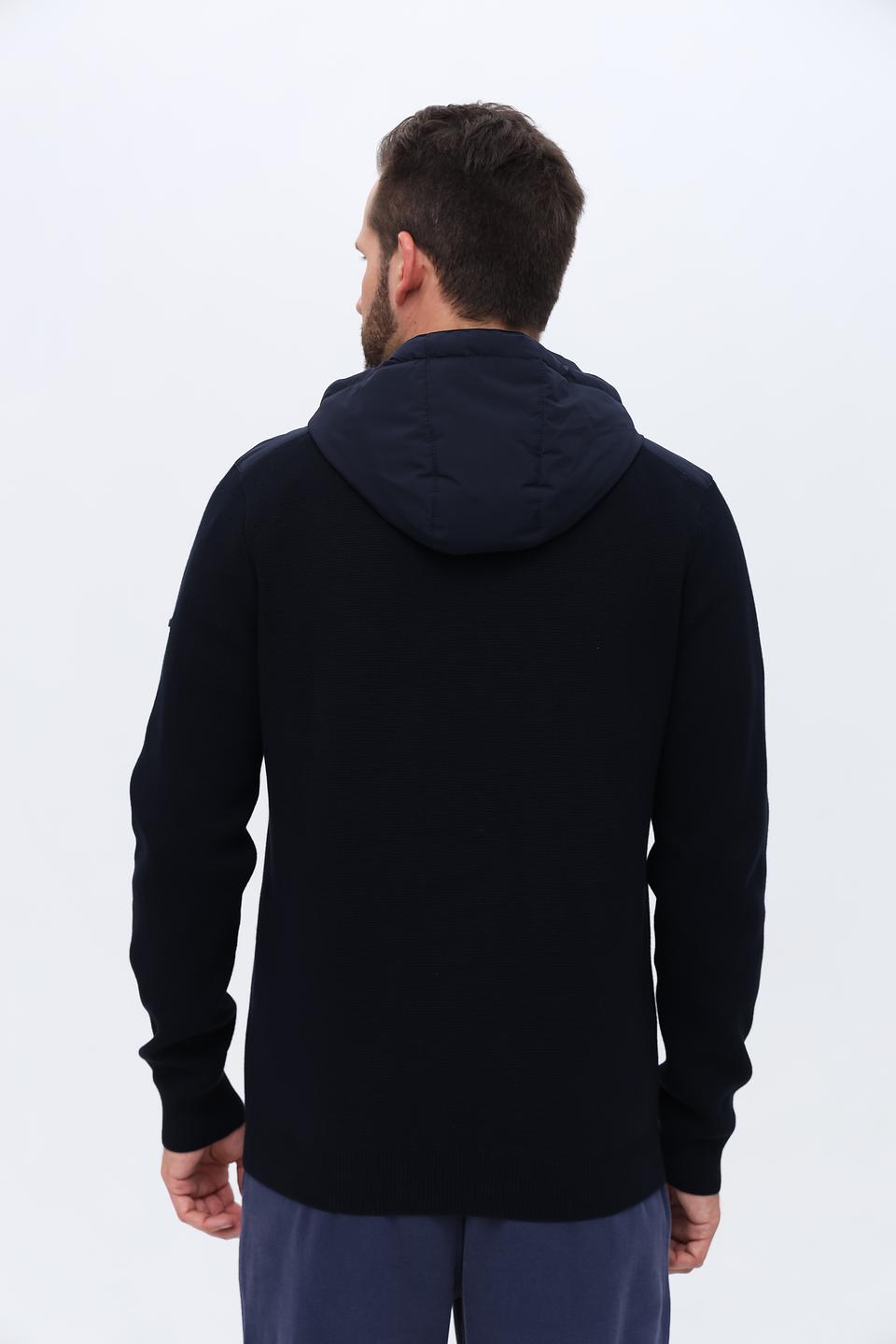 Кардиган Bugatti с капюшоном чёрный