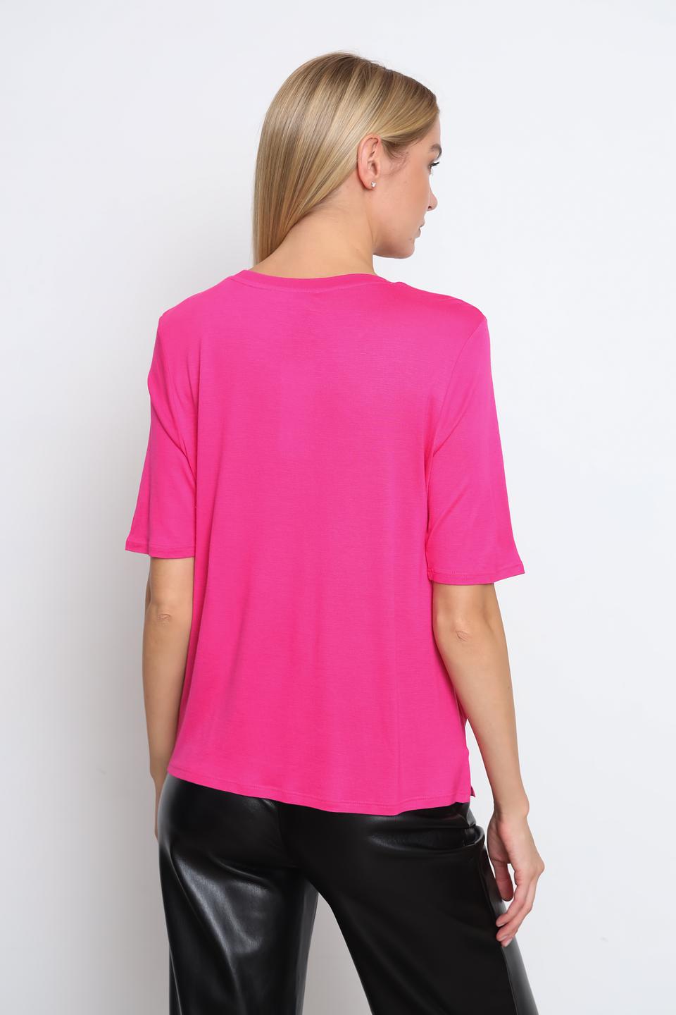 Блуза Oui фуксия с коротким рукавом