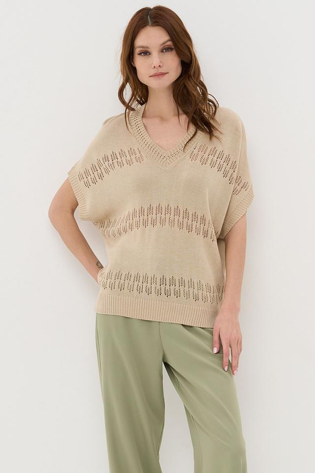 Джемпер VAY без рукавов бежевый