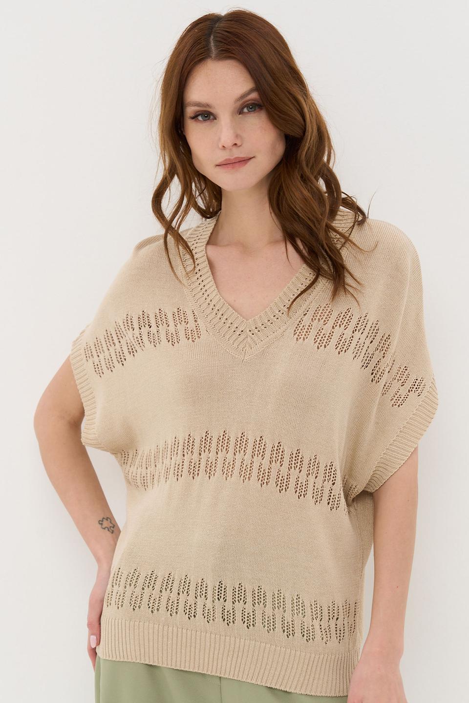 Джемпер VAY без рукавов бежевый