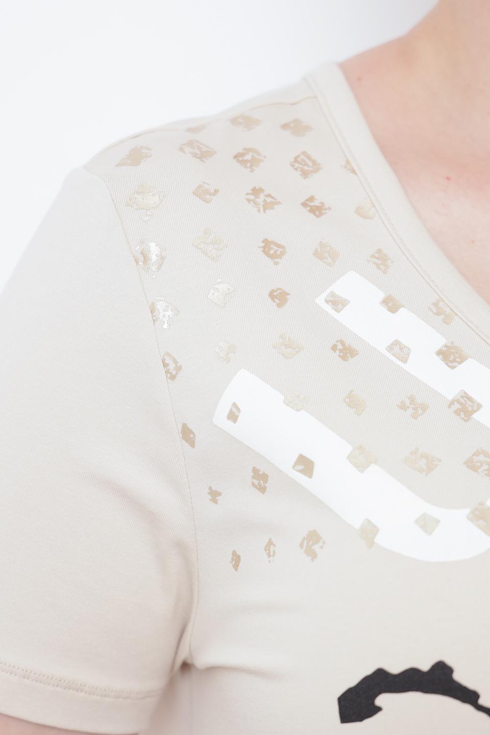 Футболка Tuzzi с принтом бежевая