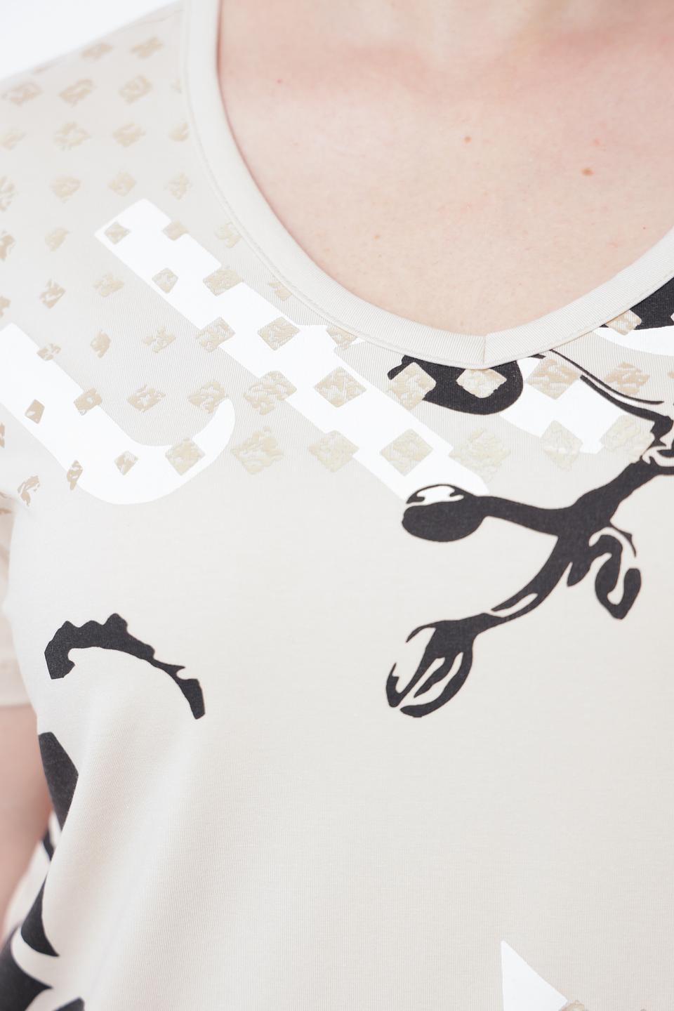 Футболка Tuzzi с принтом бежевая