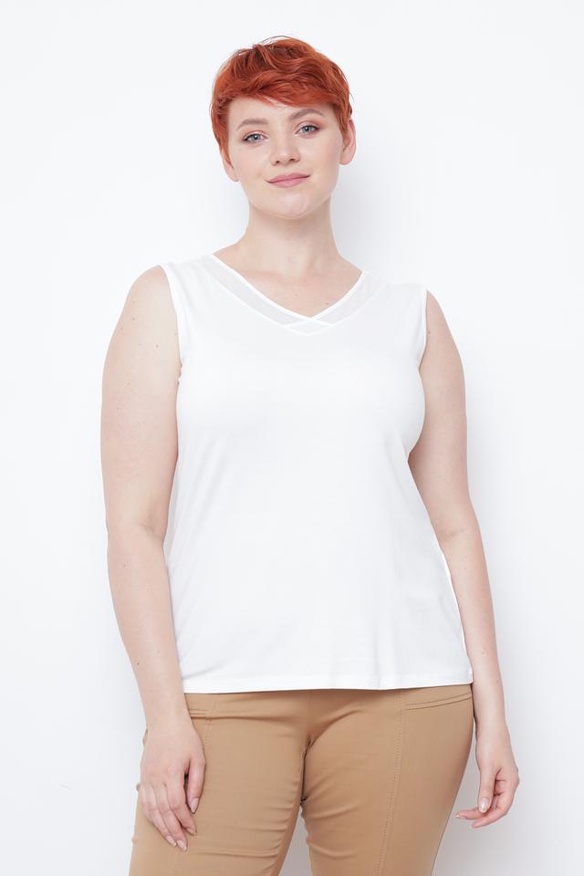 Топ Lebek с сетчатой вставкой белый