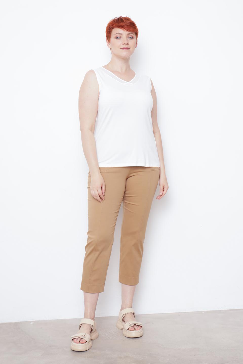 Топ Lebek с сетчатой вставкой белый