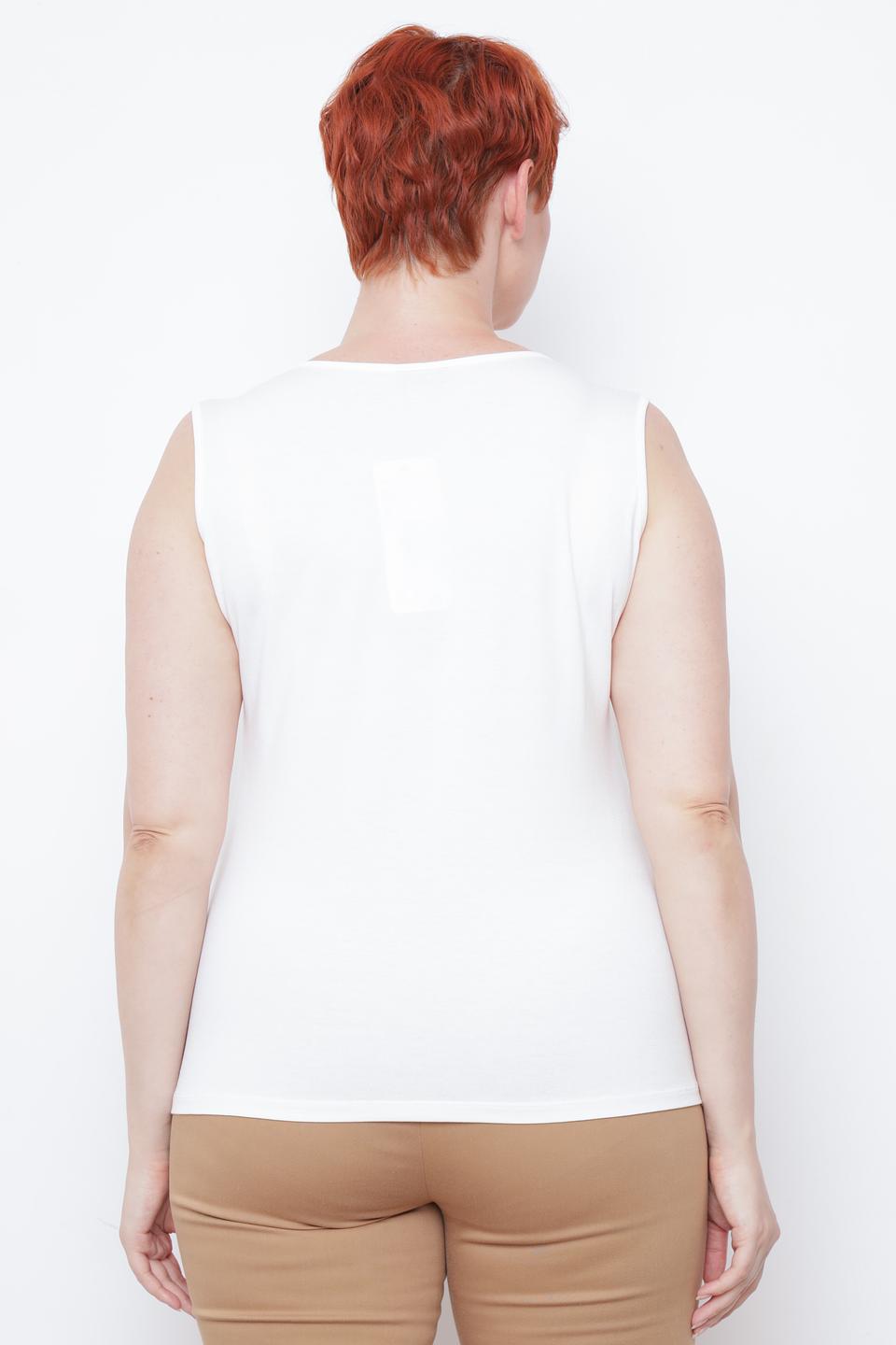 Топ Lebek с сетчатой вставкой белый