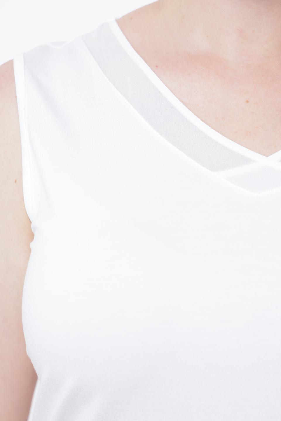 Топ Lebek с сетчатой вставкой белый