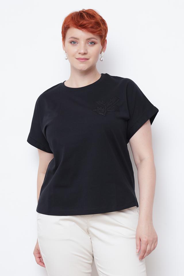 Футболка Taifun с вышивкой чёрная