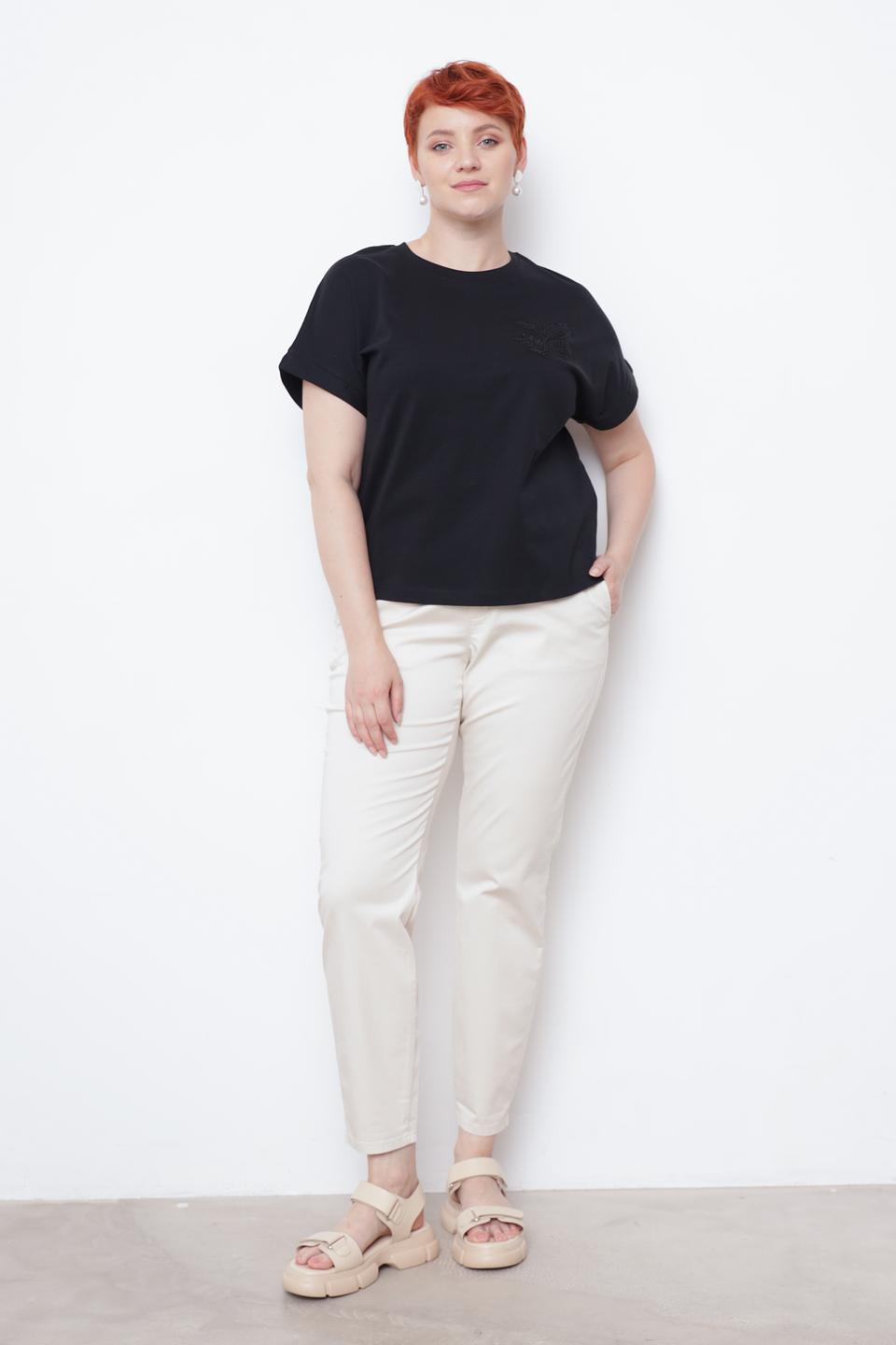 Футболка Taifun с вышивкой чёрная