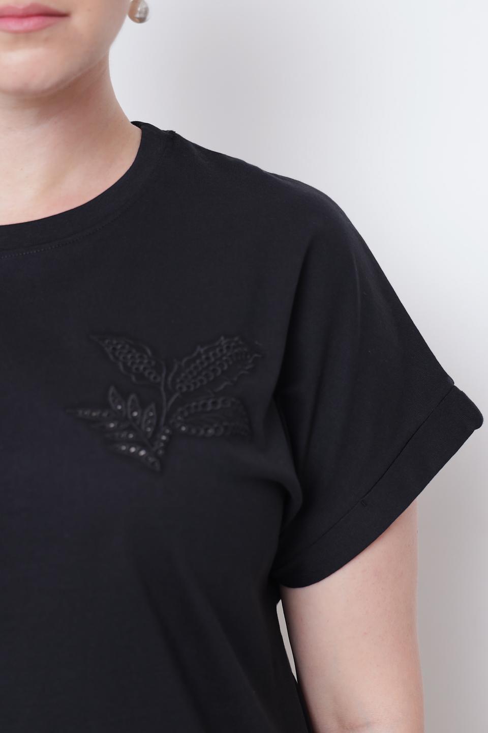 Футболка Taifun с вышивкой чёрная