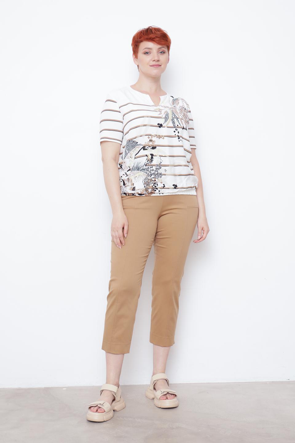 Блуза Frank Walder в полоску с принтом