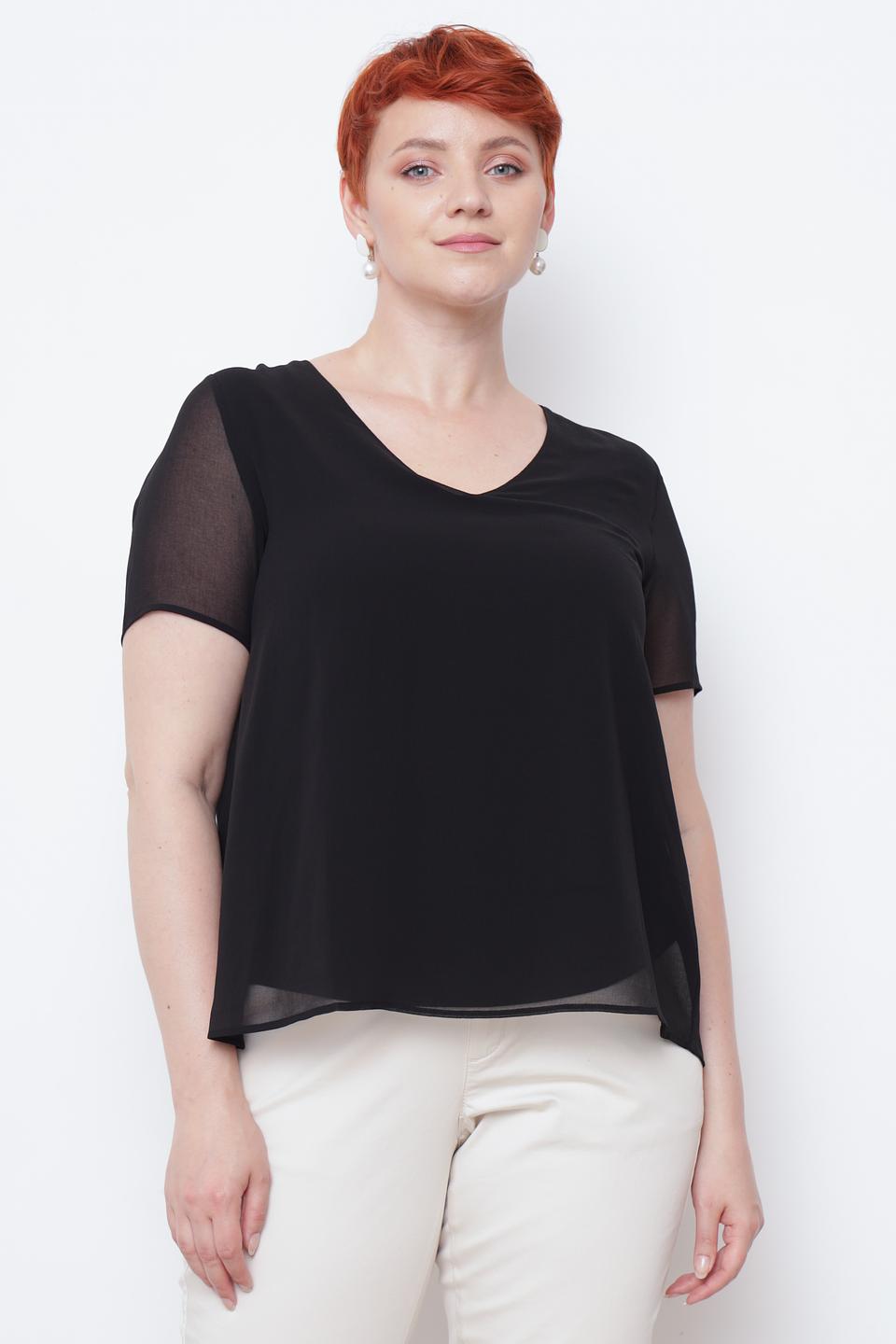 Блуза Taifun с рукавами из сетки чёрная