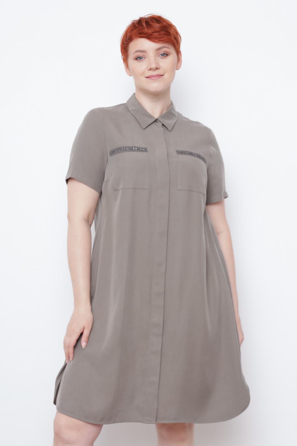 Платье рубашка Thomas Rabe серое