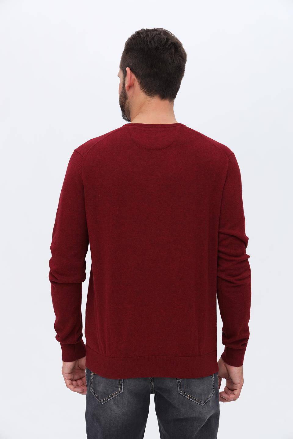 Джемпер Bugatti V-образный бордовый