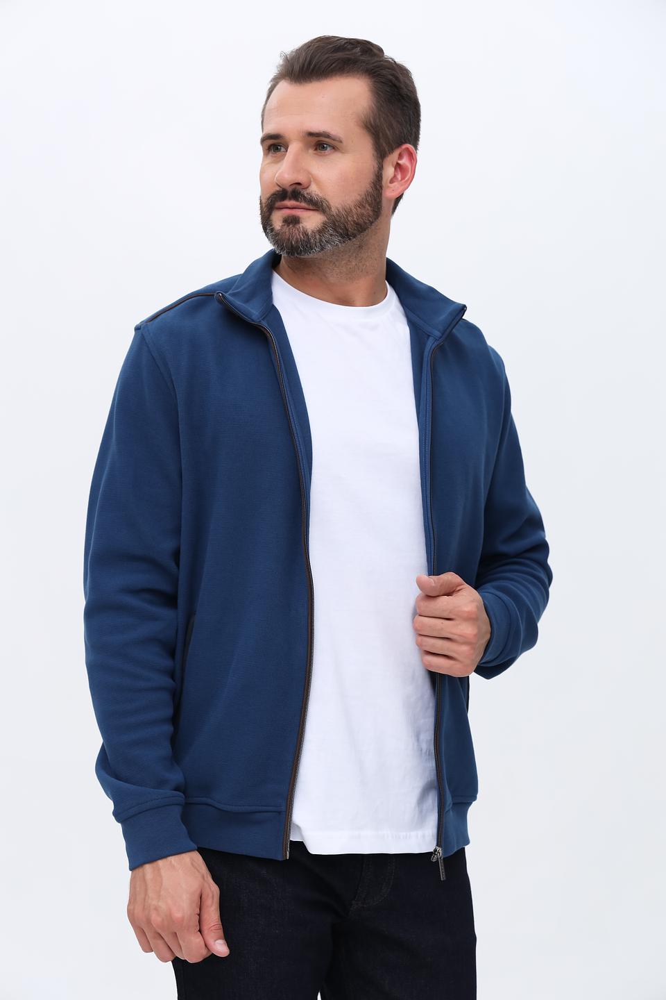 Кардиган Bugatti синий на молнии