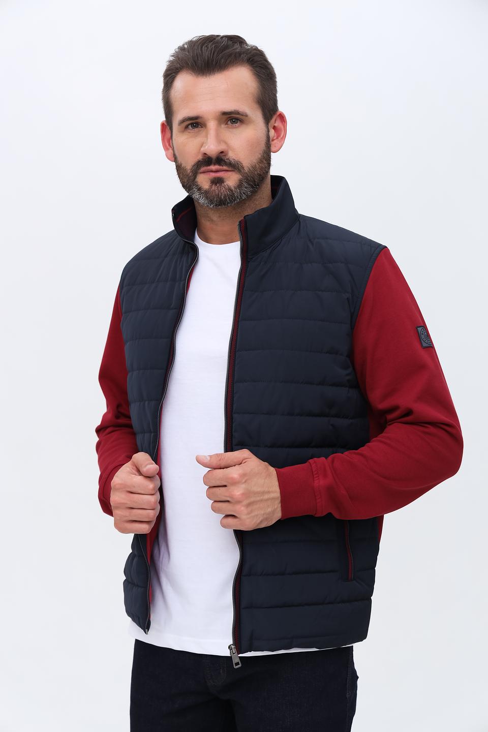 Кардиган Bugatti комбинированный бордовый