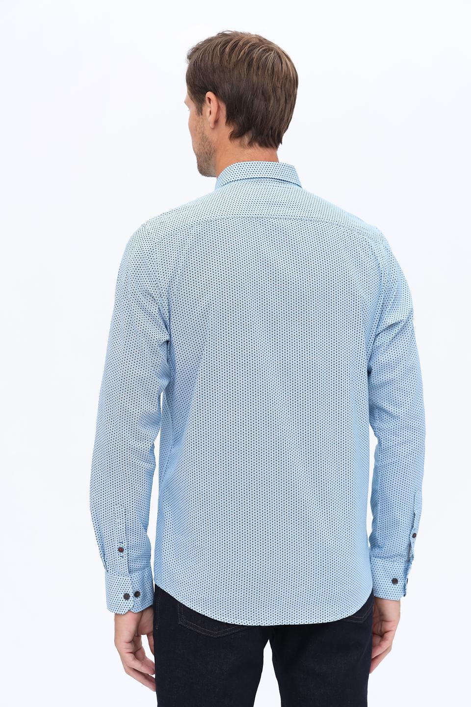 Рубашка Lerros с принтом голубой