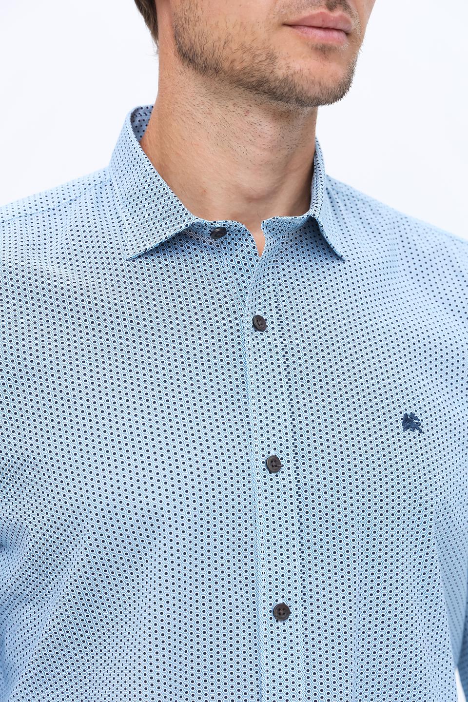 Рубашка Lerros с принтом голубой