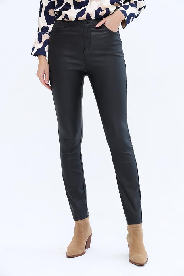 Джинсы Broadway эффект кожи чёрные