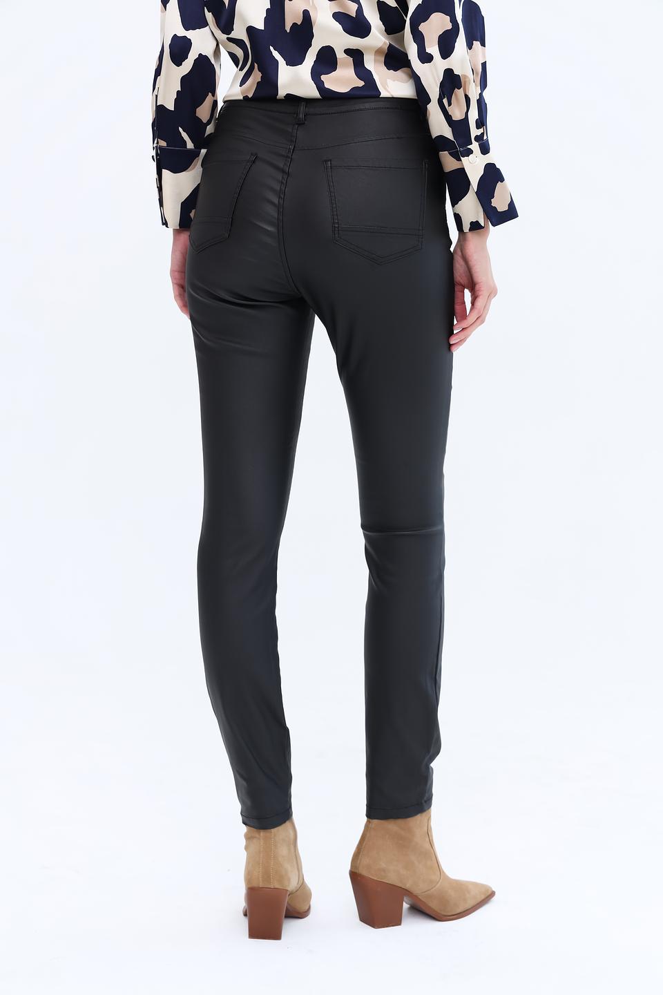 Джинсы Broadway эффект кожи чёрные