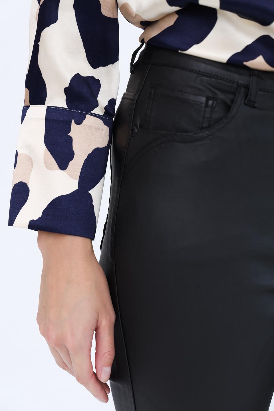 Джинсы Broadway эффект кожи чёрные