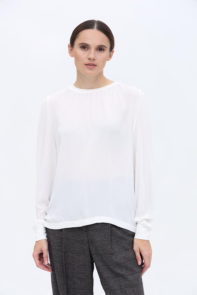 Блуза Rich and Royal белая с рукавами-фонариками