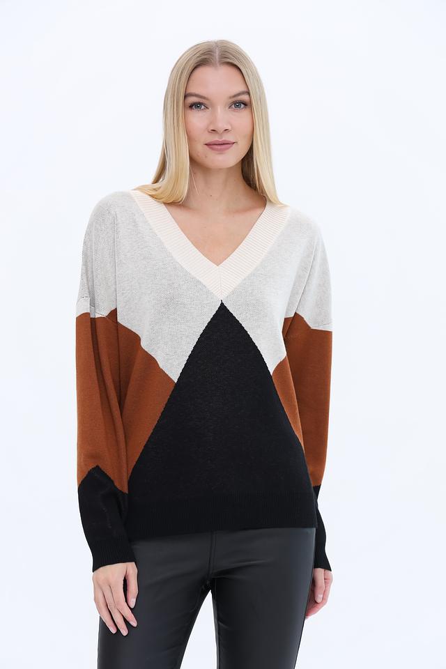 Пуловер UNQ женский V-образный