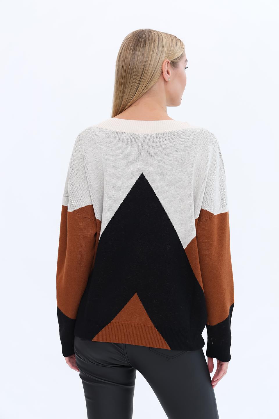 Пуловер UNQ женский V-образный