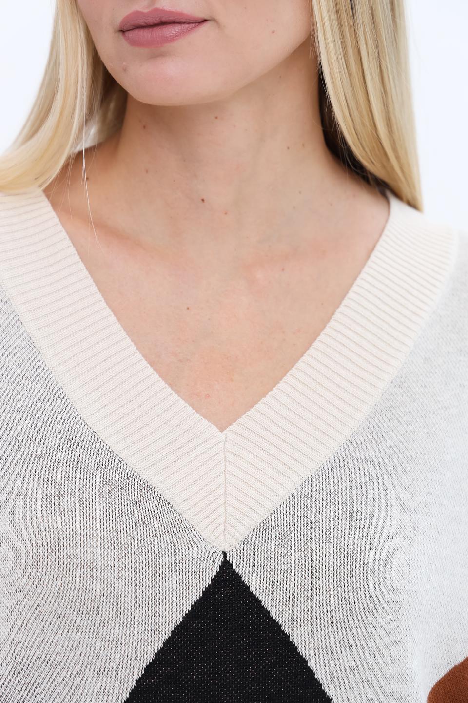 Пуловер UNQ женский V-образный