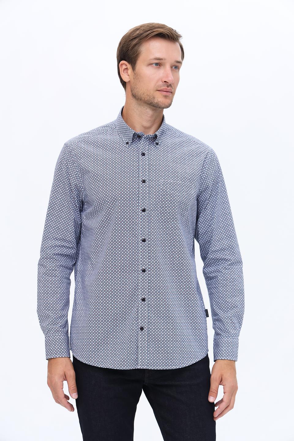 Рубашка Bugatti приталенного кроя в мелкий рисунок
