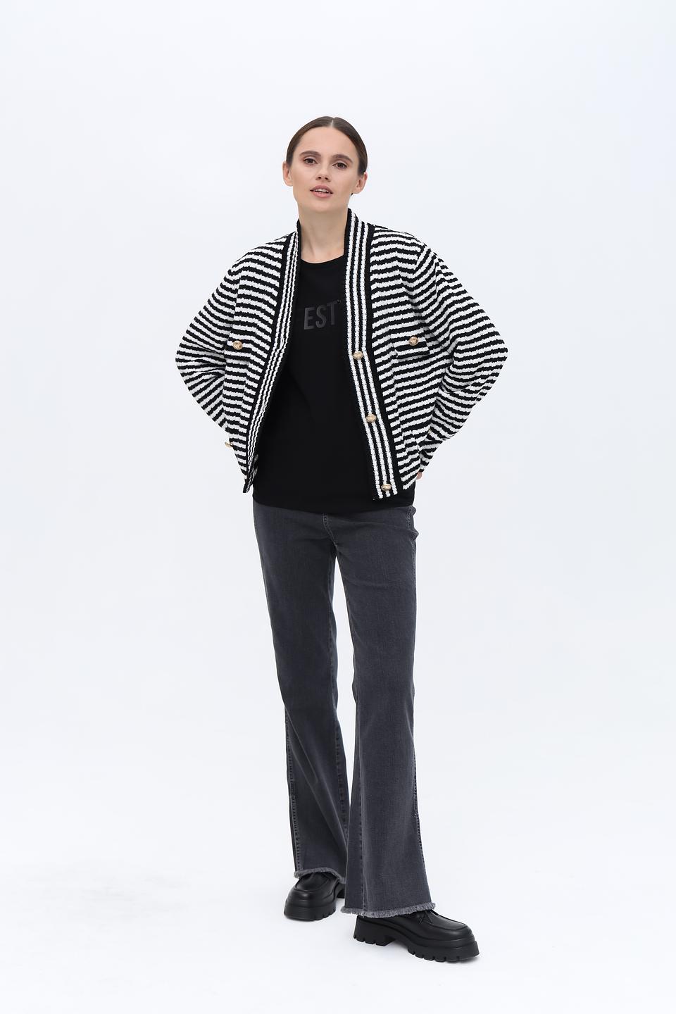 Джинсы Taifun серые с разрезами