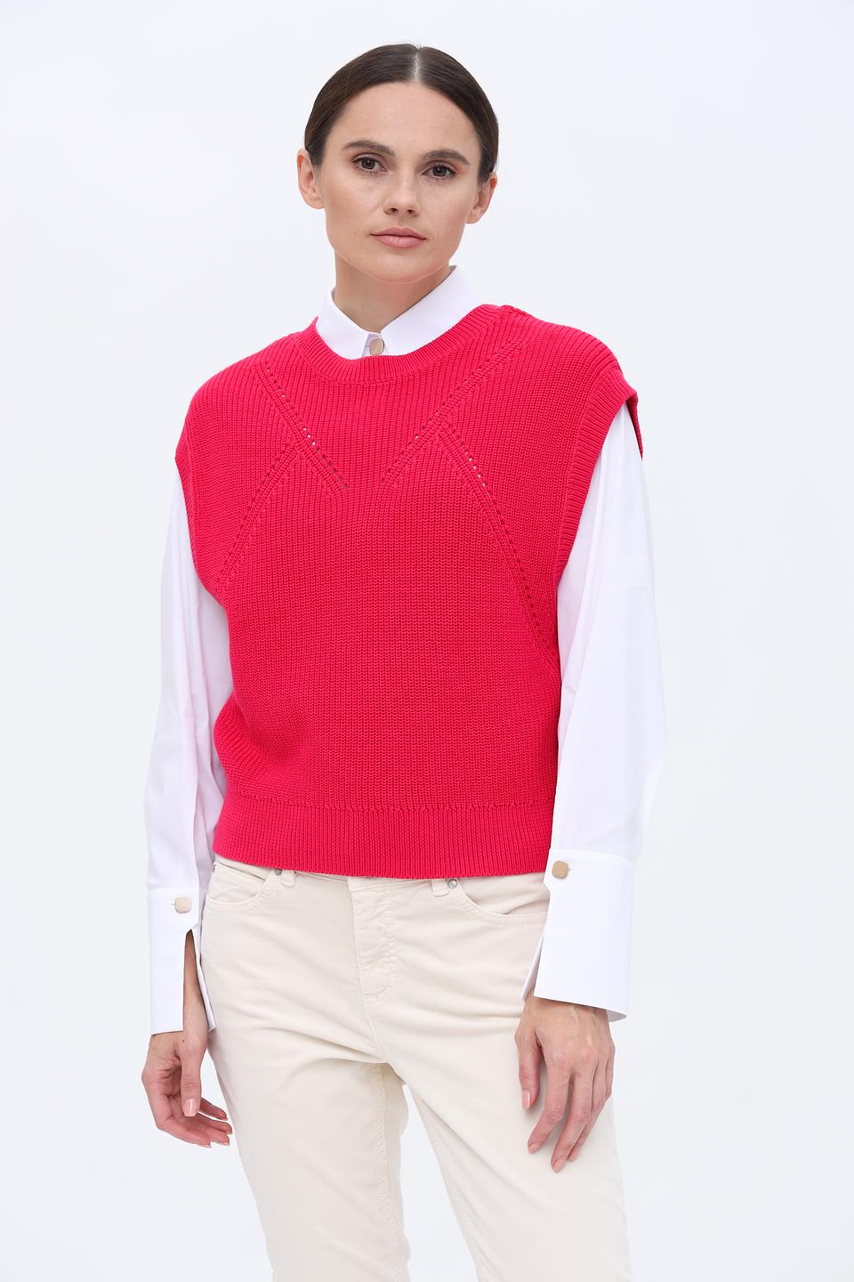 Жилет Taifun вязаный малиновый