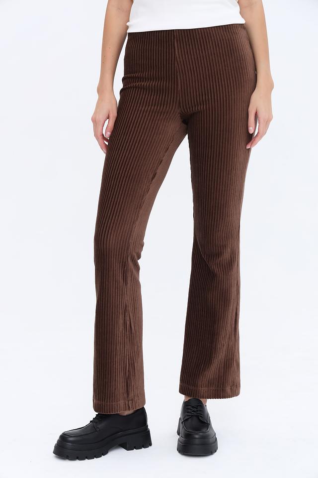Брюки клёш Oui коричневые