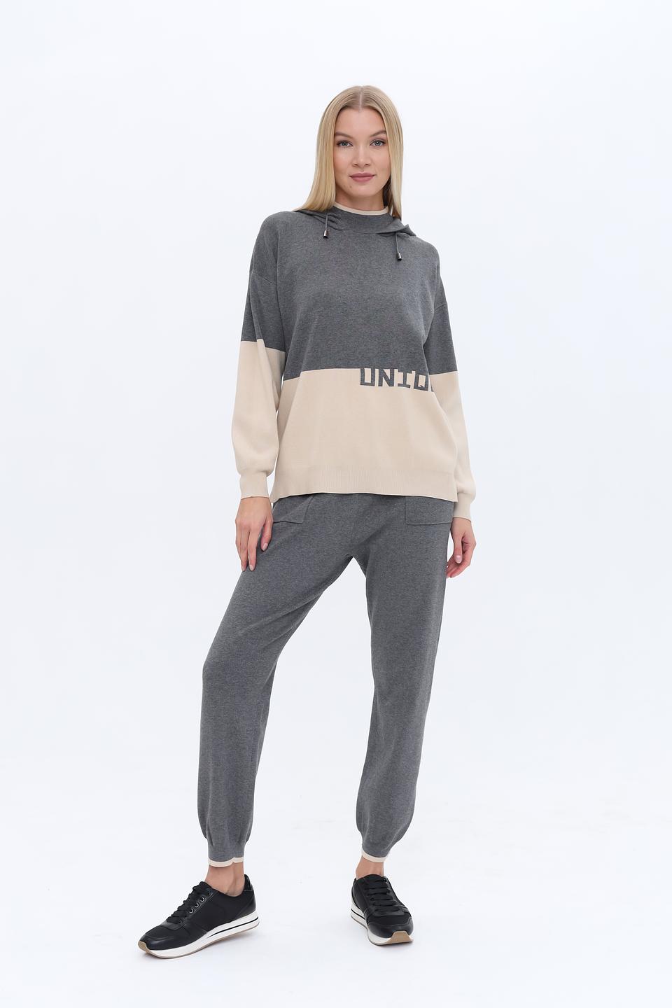 Пуловер UNQ с логотипом серый