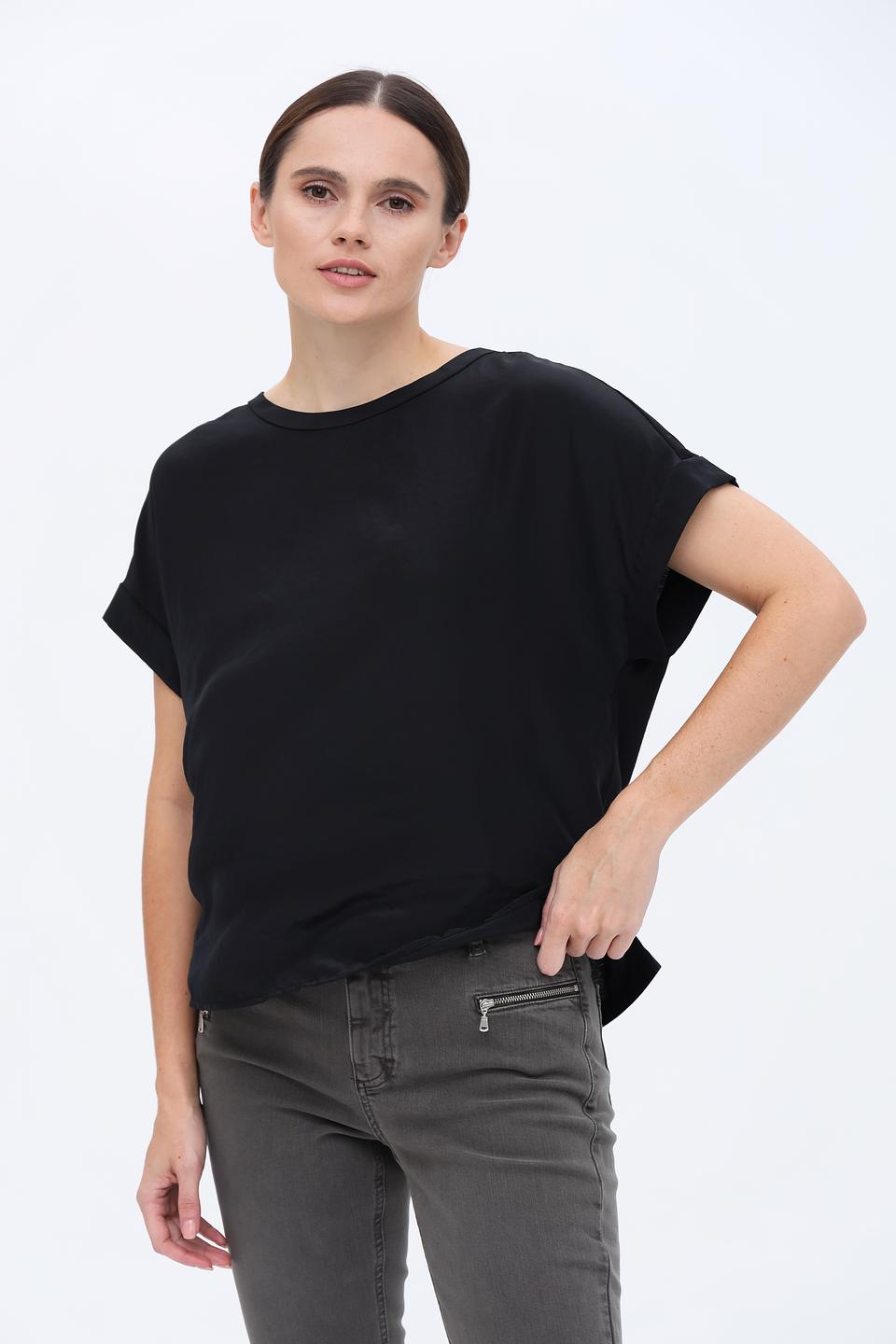 Блуза Luisa Cerano чёрная с рукавами-крылышками