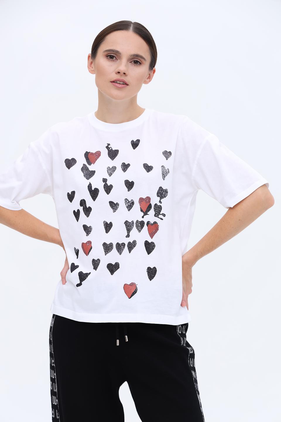 Футболка Luisa Cerano с сердцами