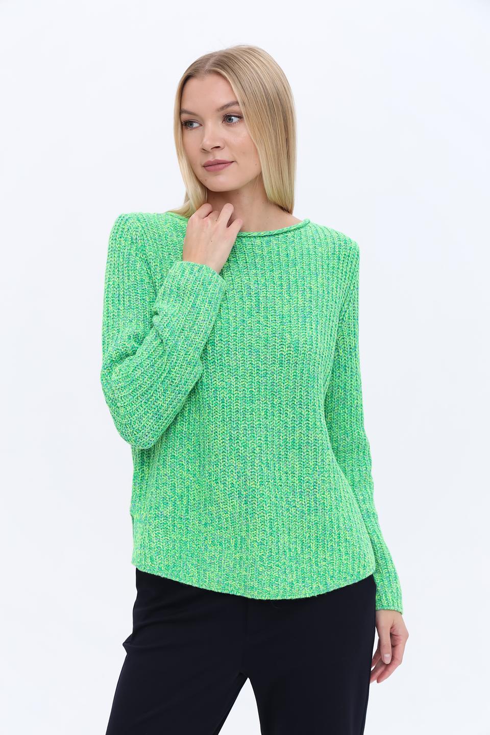 Пуловер Oui зелёный меланж
